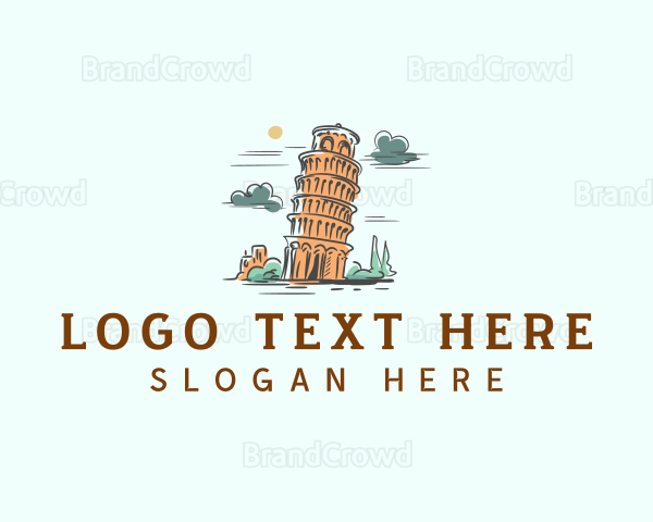 Leaning Tower of Pisa Italy Logo