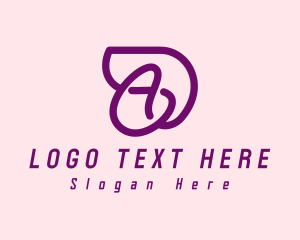 Feminine Purple Letter A  logo design
