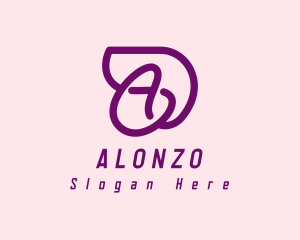 Feminine Purple Letter A  logo design