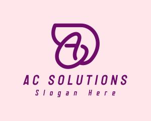 Feminine Purple Letter A  logo design