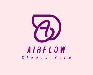 Feminine Purple Letter A  logo design