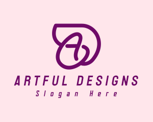 Feminine Purple Letter A  logo design