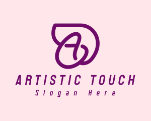 Feminine Purple Letter A  logo design