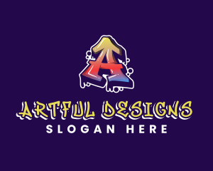 Colorful Hip Hop Graffiti  logo design