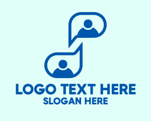 Fluent - People Chat Bubble logo design