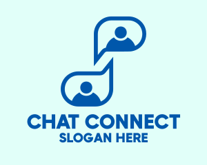 Chatting - People Chat Bubble logo design
