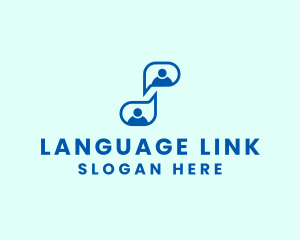 Bilingual - People Chat Bubble logo design
