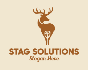 Wild Stag Rose  logo design