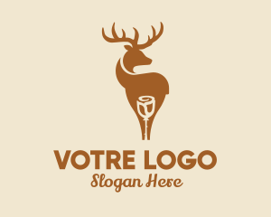 Stag - Wild Stag Rose logo design