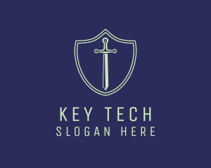 Tech Sword Shield logo design