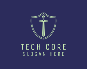 Tech Sword Shield logo design