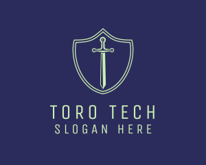 Tech Sword Shield logo design