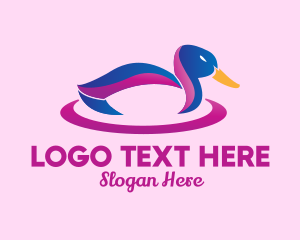 Swim - Colorful Mallard Duck logo design