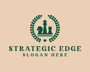 Strategy - Chess Tournament Wreath logo design