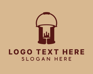 Brown - Paint Bucket Painting logo design