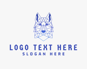 Online Game - Geometric Wolf Gaming logo design