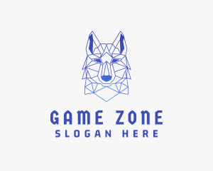 Geometric Wolf Gaming logo design