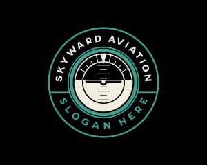 Airplane Aviation Gauge Meter logo design