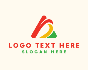 Printing Press - Colorful Letter A Triangle logo design