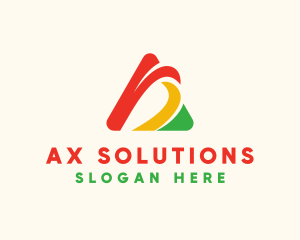 Colorful Letter A Triangle  logo design