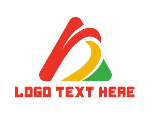 Printing Press - Colorful A Triangle logo design