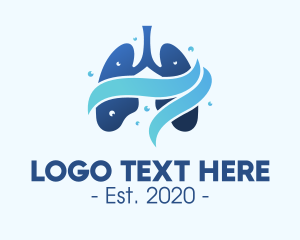 Lung Disease - Clean Respiratory Lungs logo design
