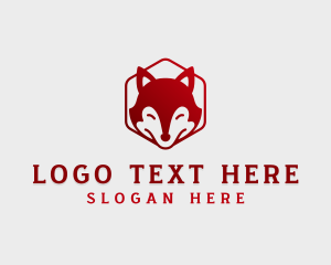 Wolf - Wild Fox Hexagon logo design