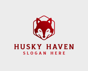 Husky - Wild Fox Hexagon logo design