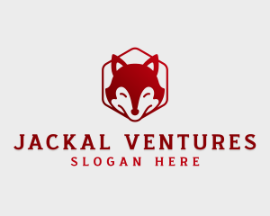 Jackal - Wild Fox Hexagon logo design