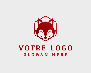 Fox - Wild Fox Hexagon logo design