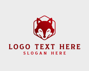 Jackal - Wild Fox Hexagon logo design