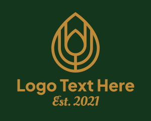 Drop - Gold Oil Extract logo design