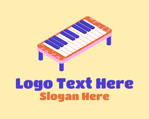 Toy Store - Toy Piano Keyboard logo design