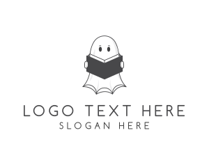 Learning Center - Ghost Book Reading logo design