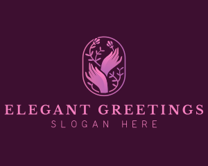 Flower Elegant Hand logo design