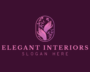 Flower Elegant Hand logo design