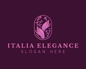 Flower Elegant Hand logo design