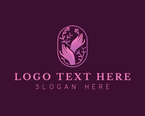 Yoga - Flower Elegant Hand logo design
