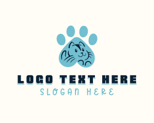 Check Mark - Feline Cat Paw logo design