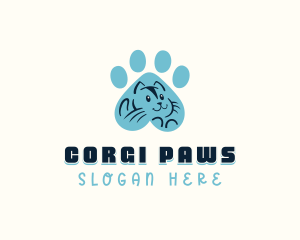 Feline Cat Paw logo design