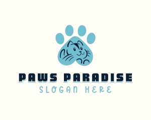 Feline Cat Paw logo design