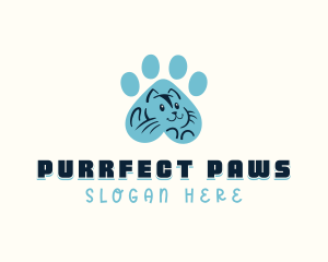 Feline Cat Paw logo design