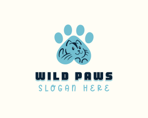 Feline Cat Paw logo design