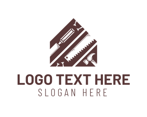 Wood Worker - Carpenter Tool House logo design