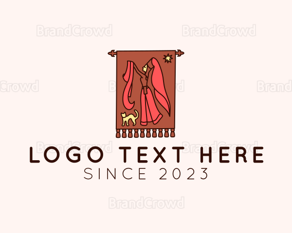 Medieval Maiden Banner Flag Logo