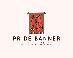 Medieval Maiden Banner Flag logo design