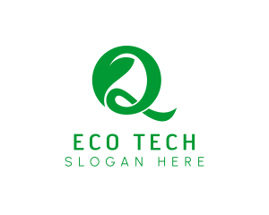 Ecosystem - Herbal Leaf Letter Q logo design