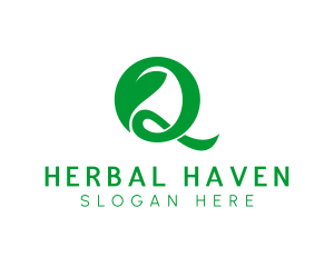 Herbal - Herbal Leaf Letter Q logo design