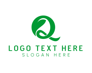 Herbal Leaf Letter Q Logo