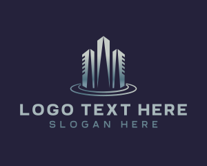 Condominium - Modern Skyscraper Building logo design